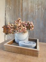 Aluminium Henkelgefäss Deckel/Einsatz & getrocknete Rosen