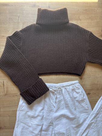 pull en laine marron Gina tricot, taille S