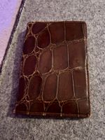 Portefeuille cuir imitation crocodile marron occasion