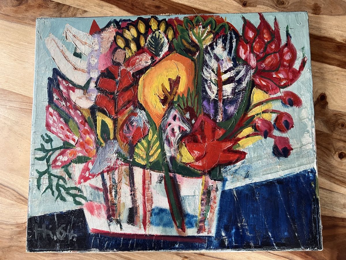 Dipinti: Original Ölgemälde "Blumenschiff" | Hilde Löffler-Wolf 1964 – Usato da Kloten venduto da Django008 1