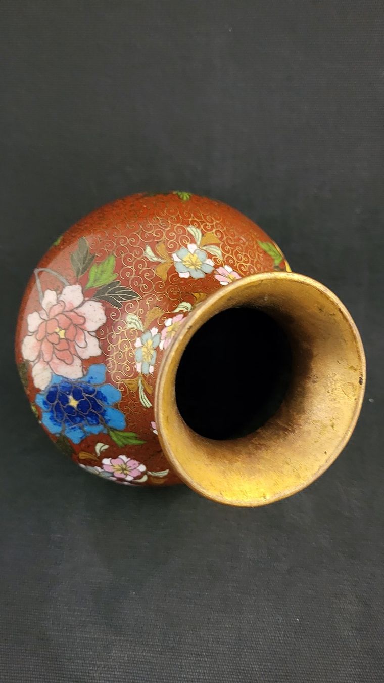 Vasi & Recipienti: Alte Cloisonne-Vase mit Blumen – Usato da Basel venduto da spinne02 5