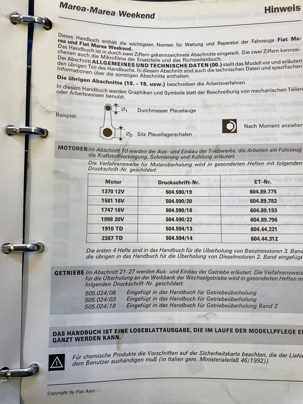 Libri: Werkstatthandbücher Fiat Marea – Usato da Winterthur venduto da Soma7 2