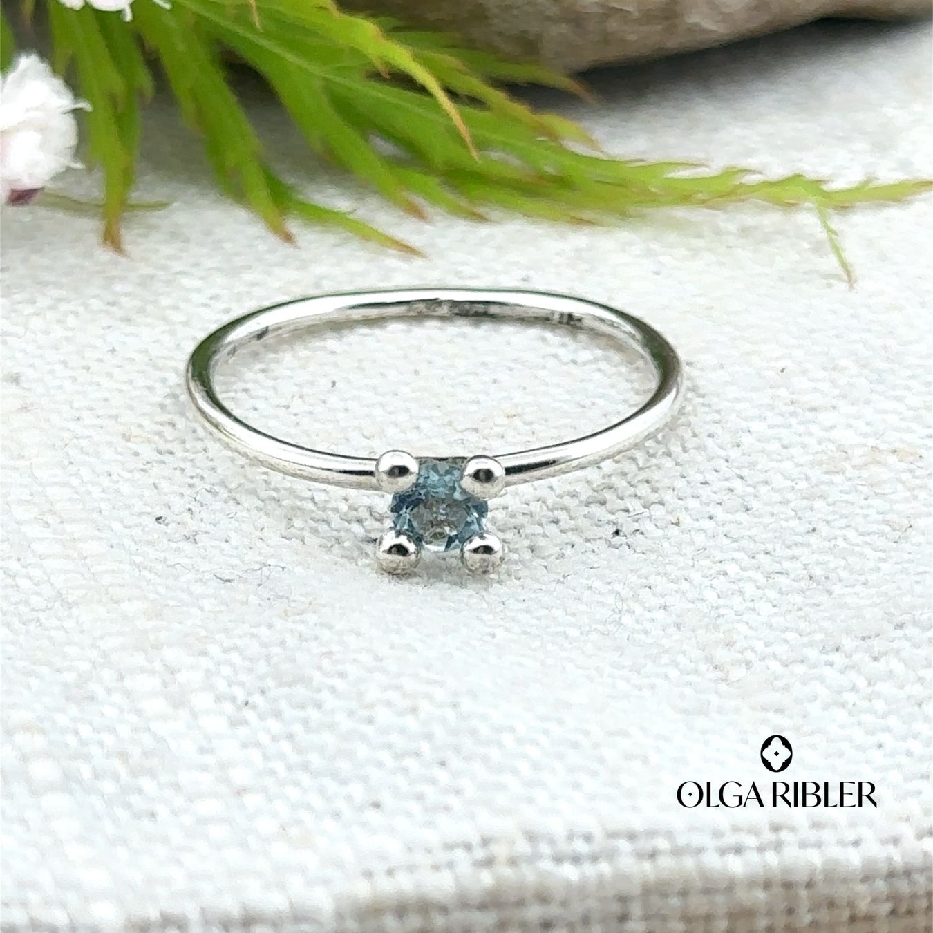 Olga Ribler Anelli: Unikate Silber Ring 925 mit Blautopas  Grösse 58 – Nuovo (secondo la descrizione) da Luzern venduto da Schmuckoutlet 2