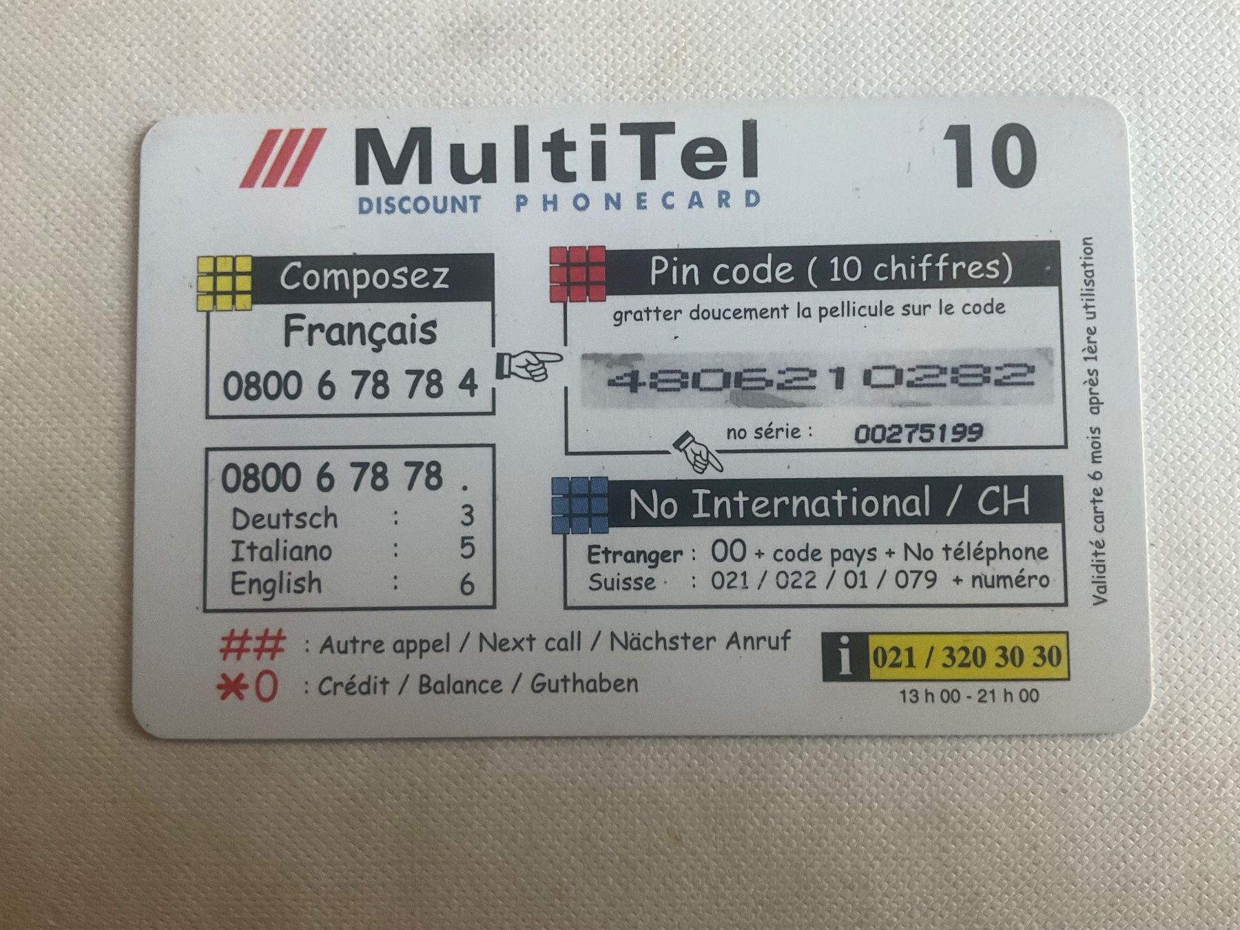 Schede telefoniche: Prepaid Telefonkarte MultiTel – Usato da Zürich venduto da Tolima194 1