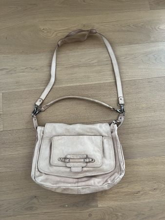 Joli sac cuir beige rose NAT & NIN vintage