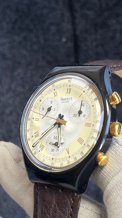 Swatch Orologi: Swatch  Uhr Chronograph  Lederband – Usato da Grenchen venduto da chththl 4