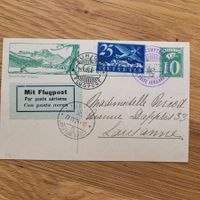 Luftpost GS Zürich 1924 Lausanne Silvaplana Comptoir Suisse