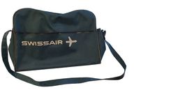 Vintage Swissair Umhängetasche blau, Retro Kult