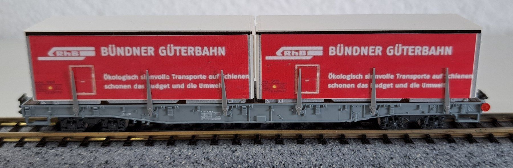 Kato Modellini di ferrovie: RhB Container Wagen Bündner Güterbahn Spur N Kato – Nuovo (secondo la descrizione) da Salez venduto da rhb-spur-n