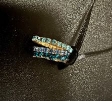 New Multi-Beaded Blue Ring/Anneau/Bague