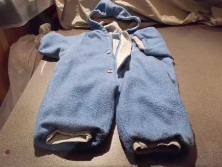Overall  Grösse 62/68, blau/grau