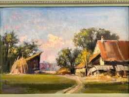 80cm breitx59cmhoch/ I. Kern/ Ölgemälde Bauernhof