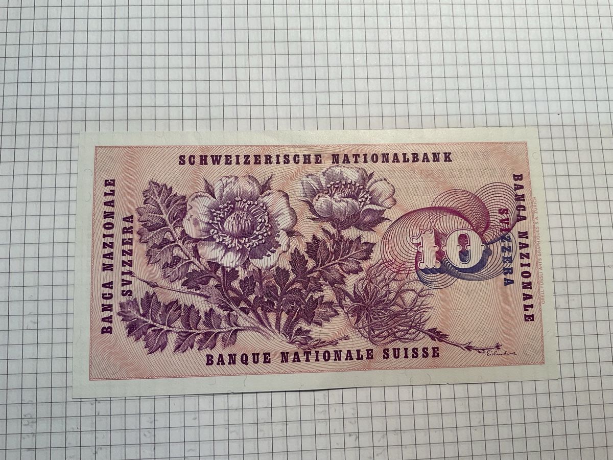 Banconote: 10.-Franken Note Schweiz ungefaltet – Usato da Ursenbach venduto da tho_8s6p