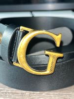 Cintura GUESS nera logo G oro taglia 97,5  mai indossata