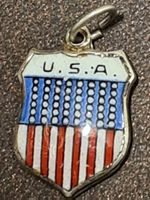 Silber 800 Schmuckanhänger emailliert, ca. 1.5cm U.S.A.