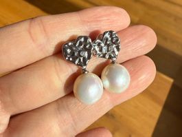 ✨ Elegante Süsswasserperlen-Ohrringe mit Herzdesign ✨