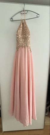 Blush Pink & Gold Formal Dress - Glamorous & Flowing!