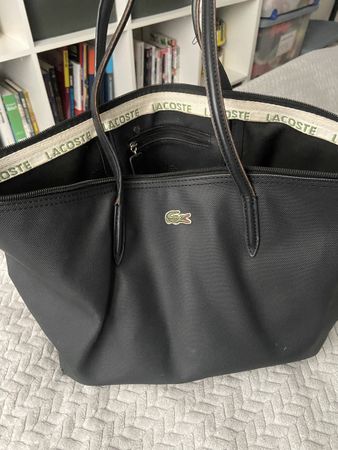 Lacoste Shopper Tasche schwarz Tasche Marke black Krokodil 