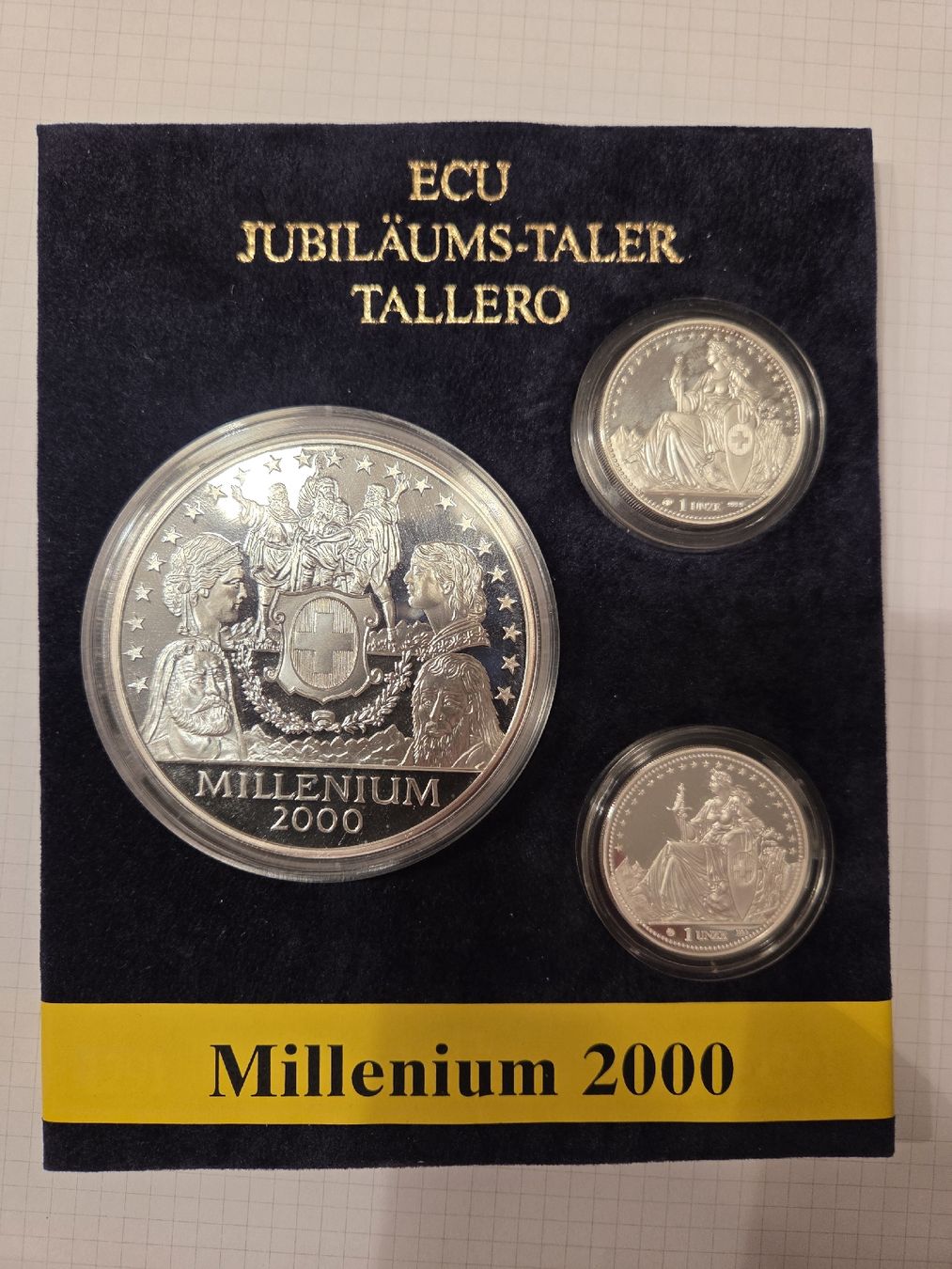 Tutti le monete: Set 7 Oz Silber Millenium 2000 ECU Jubiläumstaler – Nuovo (secondo la descrizione) da Kägiswil venduto da pro_hm55 1