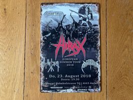 Blechschild 20x30cm HIRAX MATTERHORN Tour 2018 Retro Thrash