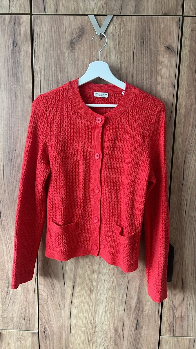 Giacche: Schöne rote Strickjacke Gr. 36/38 – Usato da Seon venduto da Sunny-Schmuck78