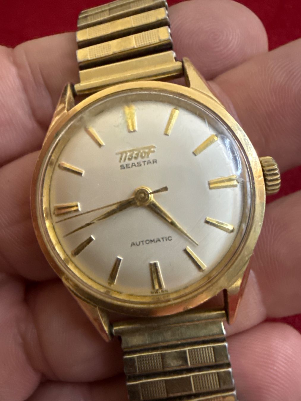 Tissot Orologi: Tissot Seastar Automatic Goldcap 33 mm – Usato da Pfeffingen venduto da Allhandelklgwatches