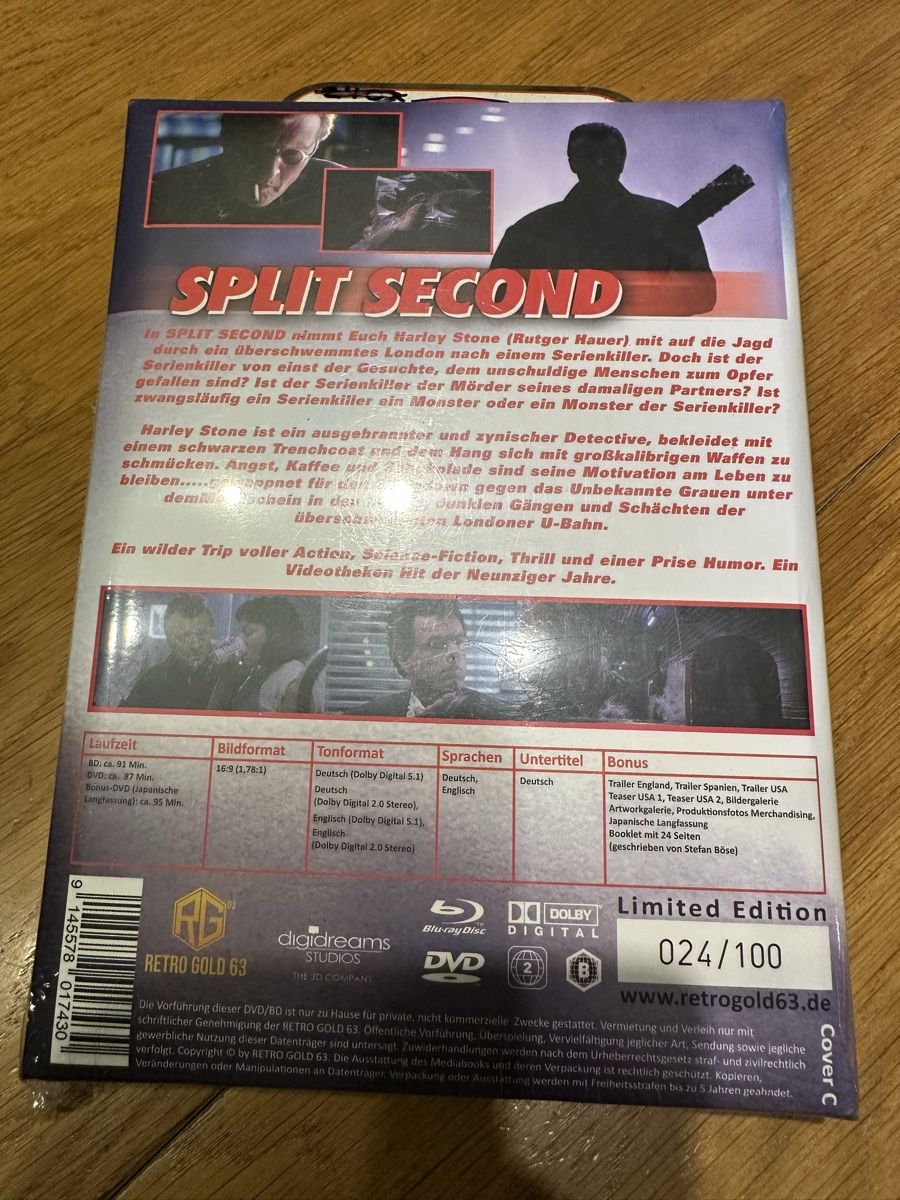 Tous les DVDs: Split Second Mediabook Wattiert neu OVP, Retro Gold – Neuf avec emballage d'origine à Benken ZH par Audi-erich 1