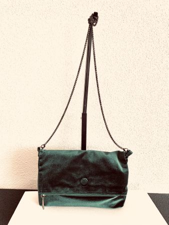 PIECES 2 in 1 Combi Umhängetasche Crossbody SAMT dunkelgrün
