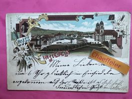 Lithographie:  1899 Gruss aus Einsiedeln
