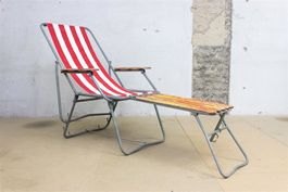 Vintage Liege / Liegestuhl m. Fussablage