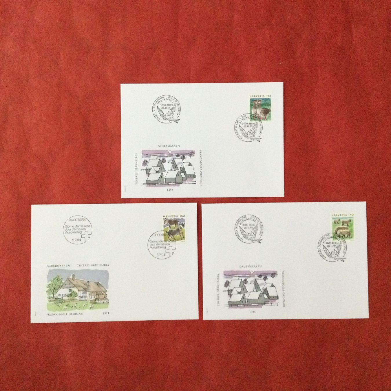Alle Briefmarken: FDC 1994 1995 Tiere II Satz + Einzelemarken. 7 FDC – Gebraucht aus S. Pietro von bro_jjl9 3