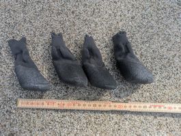 4 Hundesocken grau, rutschfest gummiert, Pfotenschutz