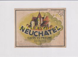 Etikette für Wein - Neuchâtel "Caves du Prieuré" /bd