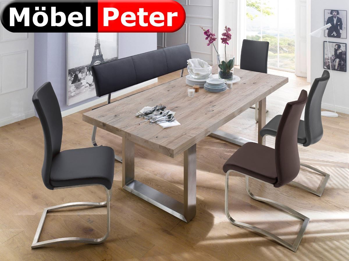 Tavoli: Esstisch Eiche Massiv + Kufen 220x100cm – Nuovo e nell'imballaggio originale da Kölliken venduto da moebel-peter