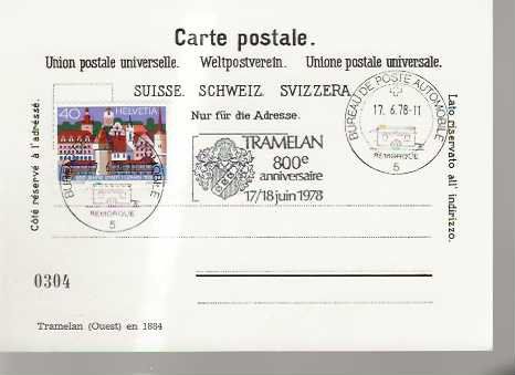 Cartoline postali: carte postale Tramelan 800ème – Usato da Sorvilier venduto da carose01 1