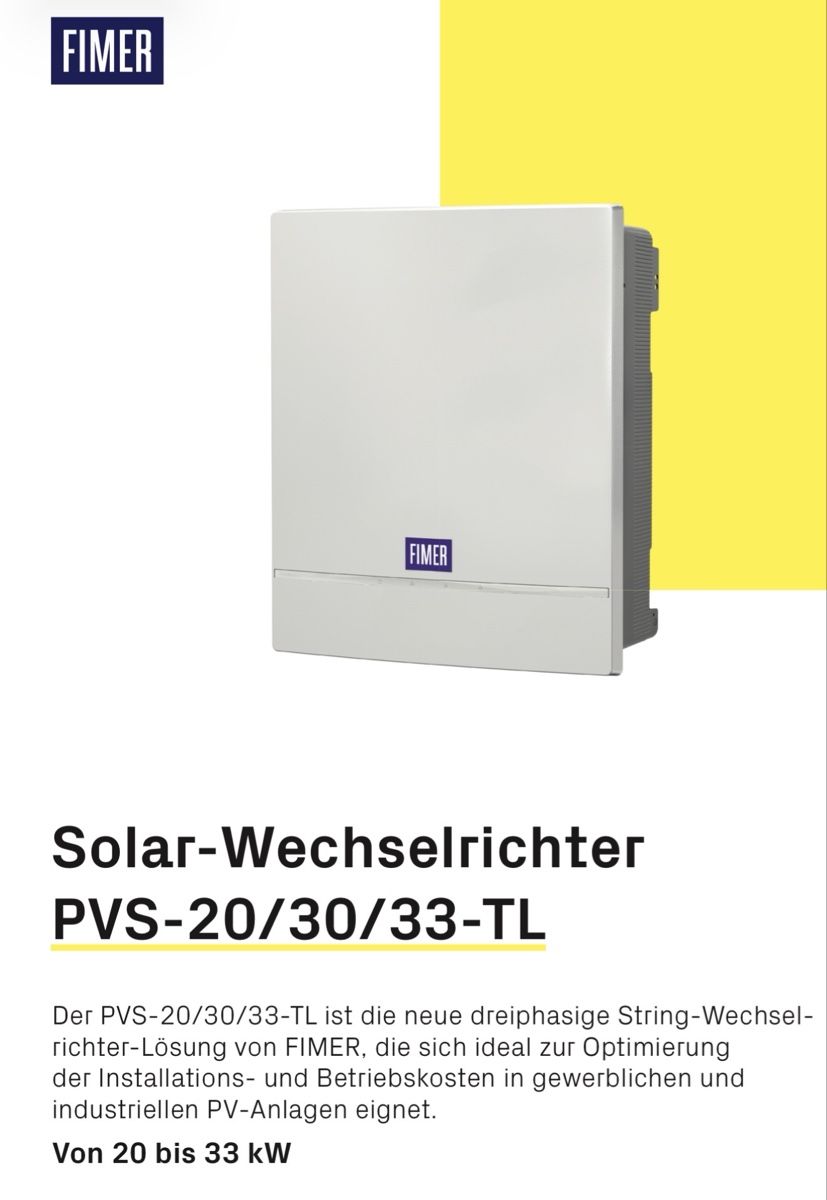 ABB Wechselrichter: FIMER ABB PVS-20-TL-SXD, NEU in OVP – Neu und originalverpackt aus Altishofen von upstage