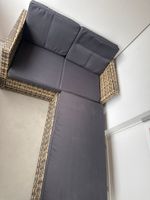 Gartensofa Rattan Loungeset mit Hocker 2-tlg. gut erhalten
