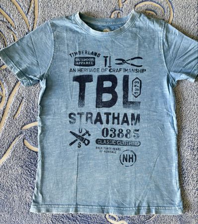 TIMBERLAND T-Shirt Grösse 150/XS hellblau, used Look