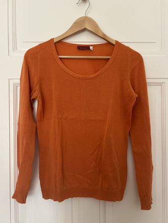 Very Fine Orange Cotton Sweater Le Bon Marché Gr. S