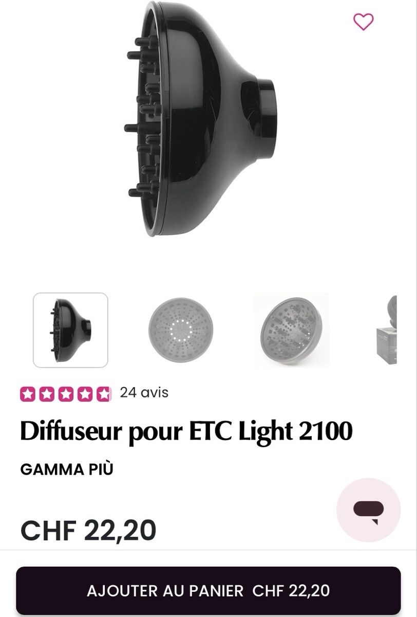 Föhn: Sèche-cheveux professionnel Gamma+ Turbostar + diffuseur  – Neu (gemäss Beschreibung) aus Genève von muj_2zmc 1