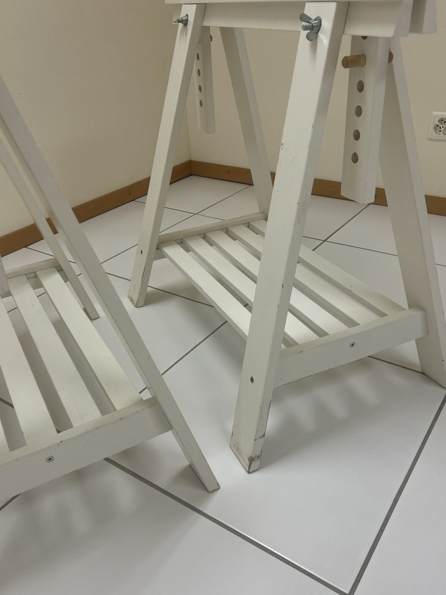 Ikea Altri mobili per ufficio: Ikea Bockböcke weiss Holz 2 Stk. – Usato da Winterthur venduto da sar_dvz6 2