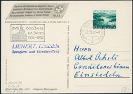 1952 - Pro Patria - Bundesfeierkarte - Automobilpostbüro
