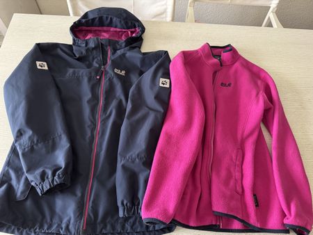 Jack Wolfskin Doppeljacke 3in1 blau pink Gr.164