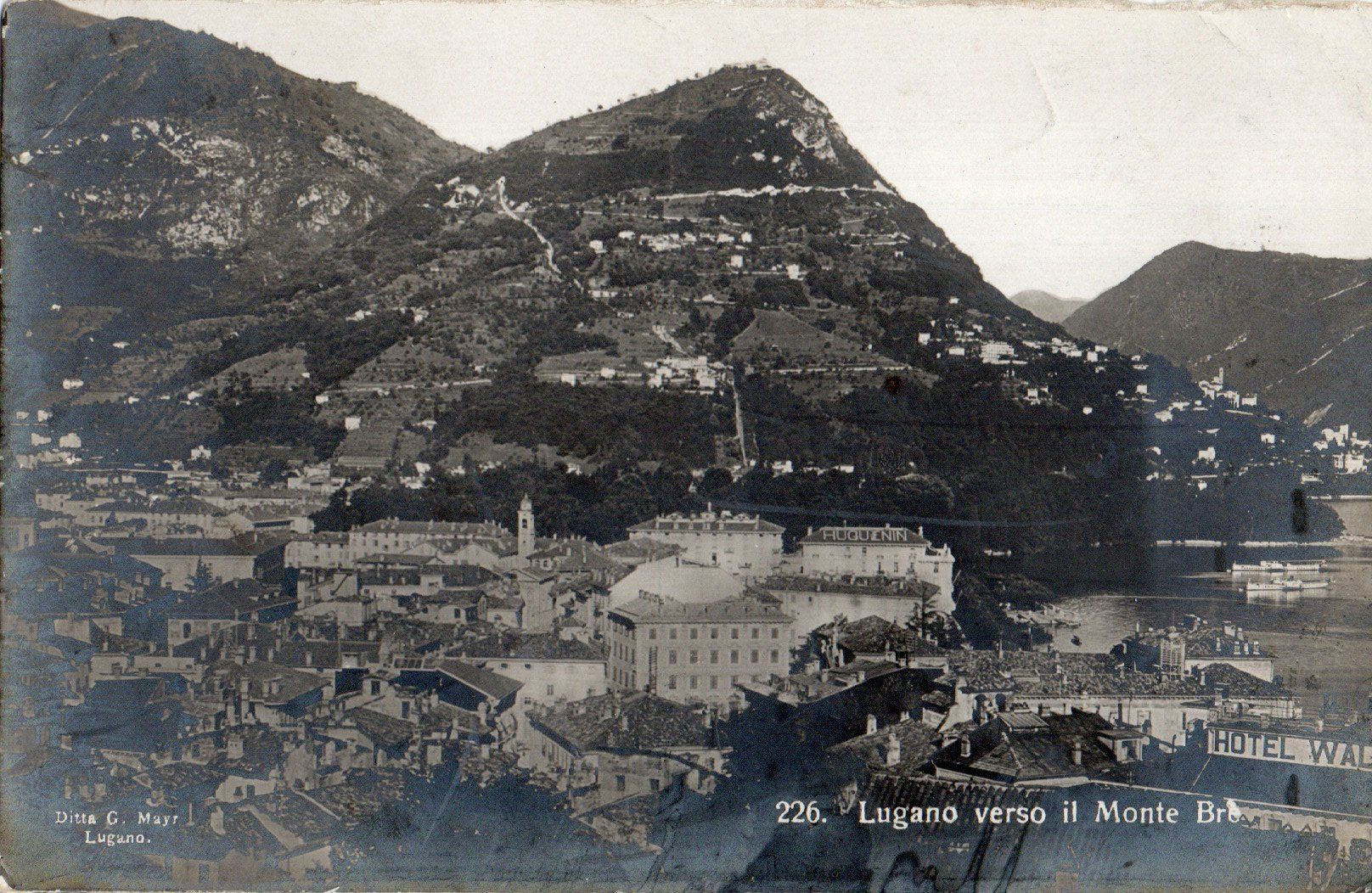Cartoline postali: Lugano verso il Monte Brè – Usato da Melano venduto da pisonsdro