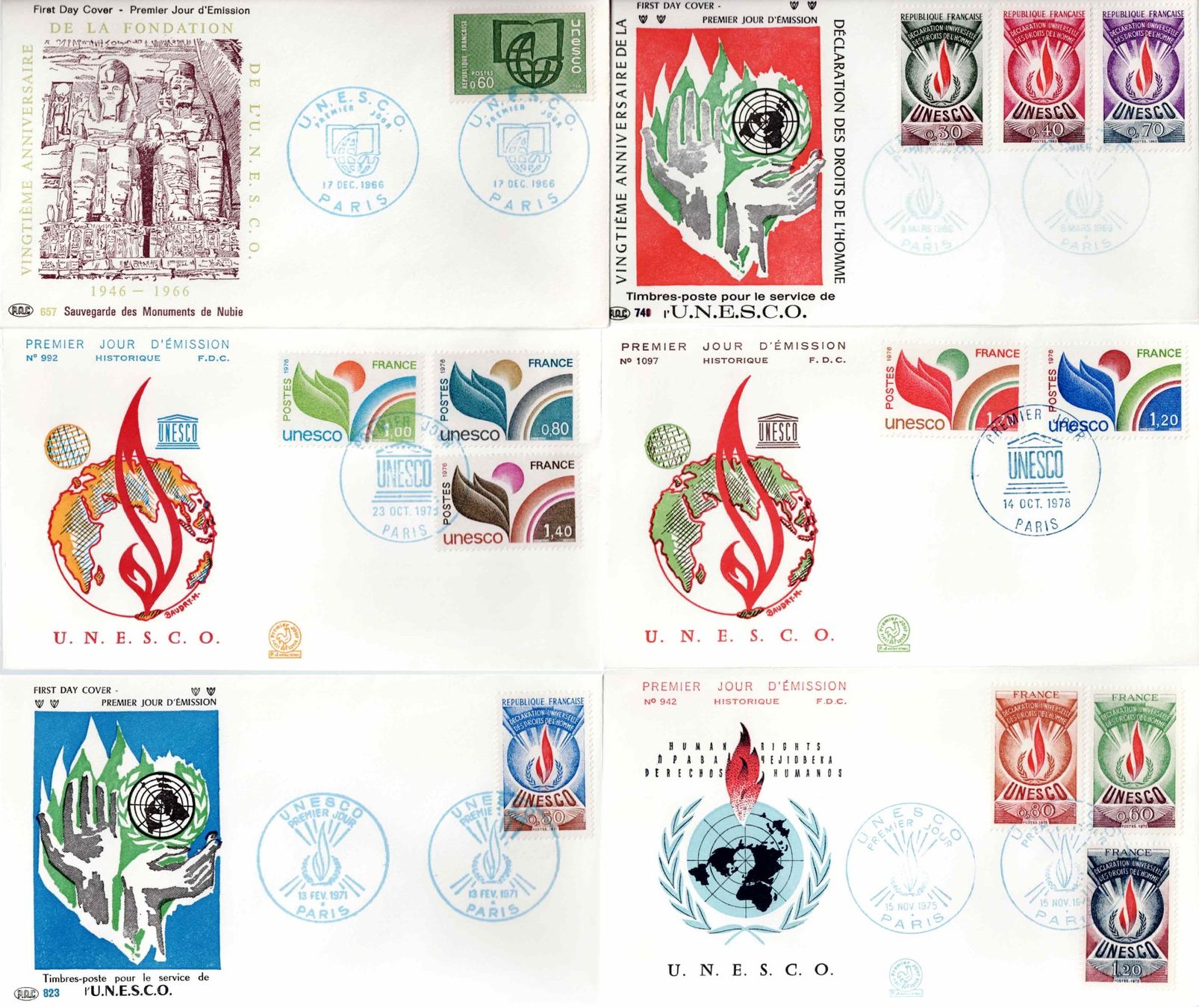Tutti i francobolli: 6 Stück FDC Frankreich – Usato da Koblenz venduto da Markenhimmel