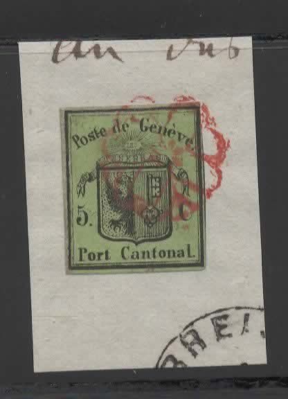 Tutti i francobolli: Petit aigle oblit. rosette rouge Genève attestation Eichele. – Usato da Enney venduto da Seppo450