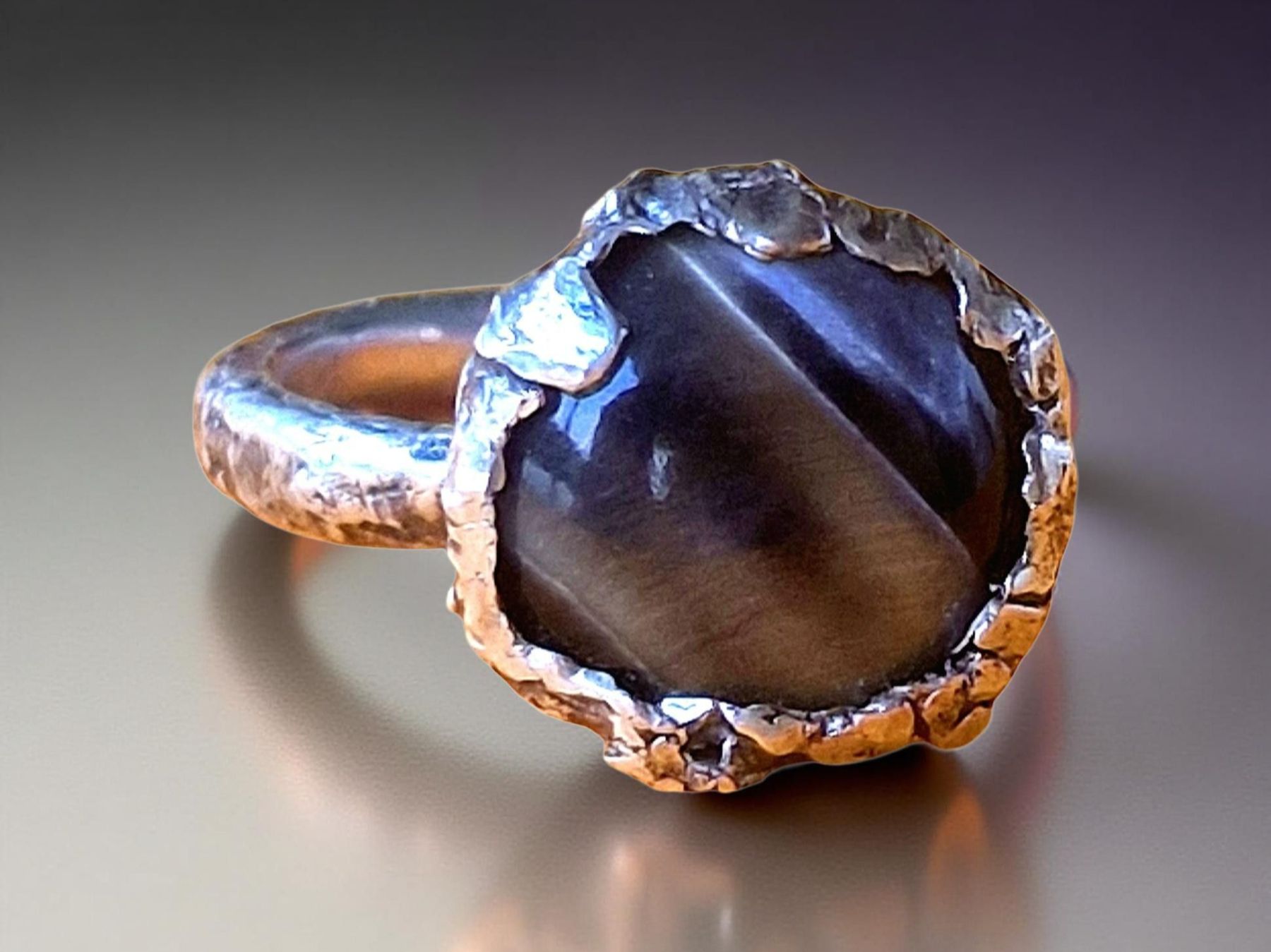 Bagues: Statement-Ring Silber & Katzenauge, Grösse 59, Einzelstück – Neuf avec emballage d'origine à Aarau par Schmuckhoehle_MD 4