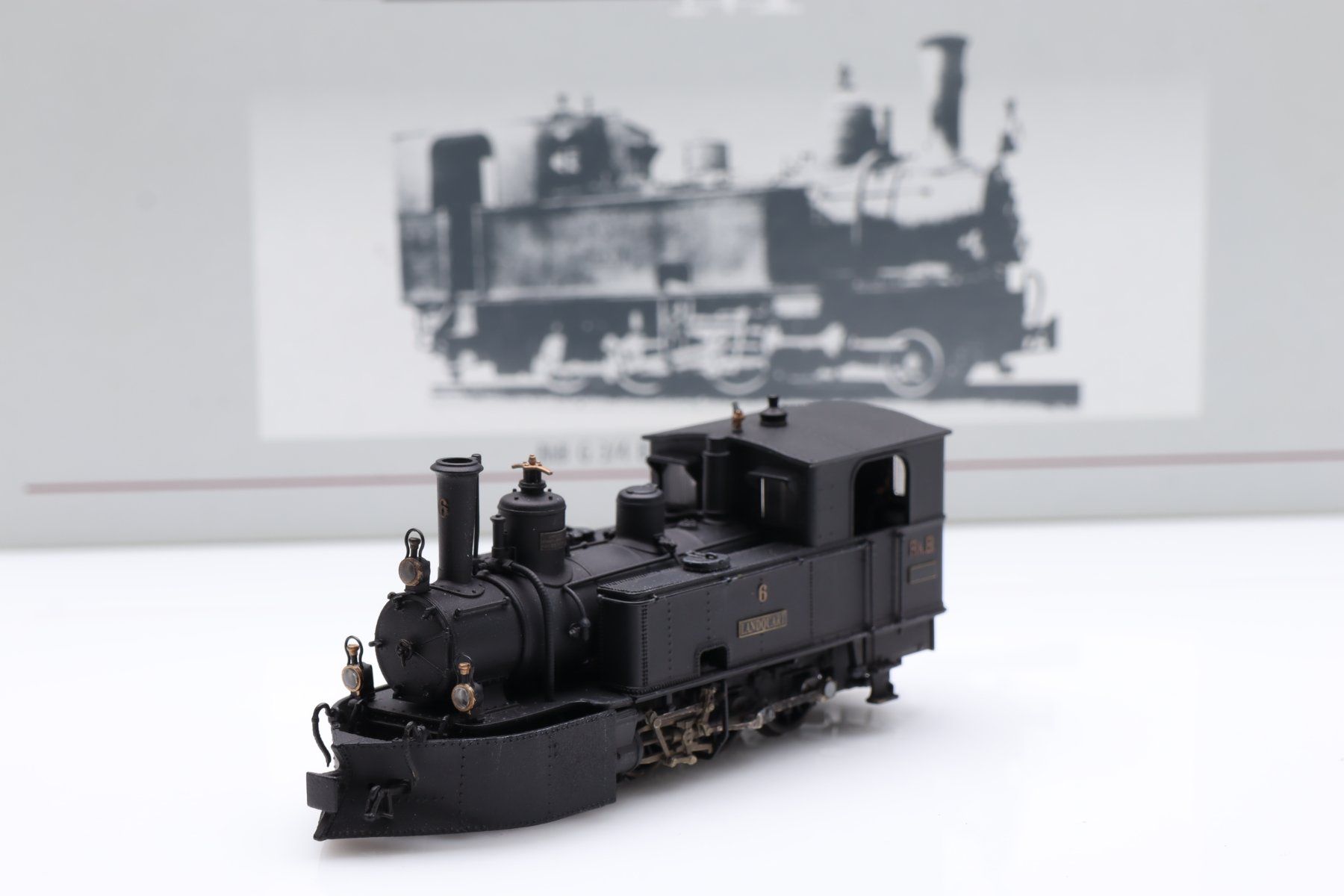 Bemo Modellini di ferrovie: GB Modell/Bemo RhB G 3/6 6 "Lanquart" mit Pflug DC, H0 – Nuovo (secondo la descrizione) da Ried (Muotathal) venduto da Modellbahn.swiss