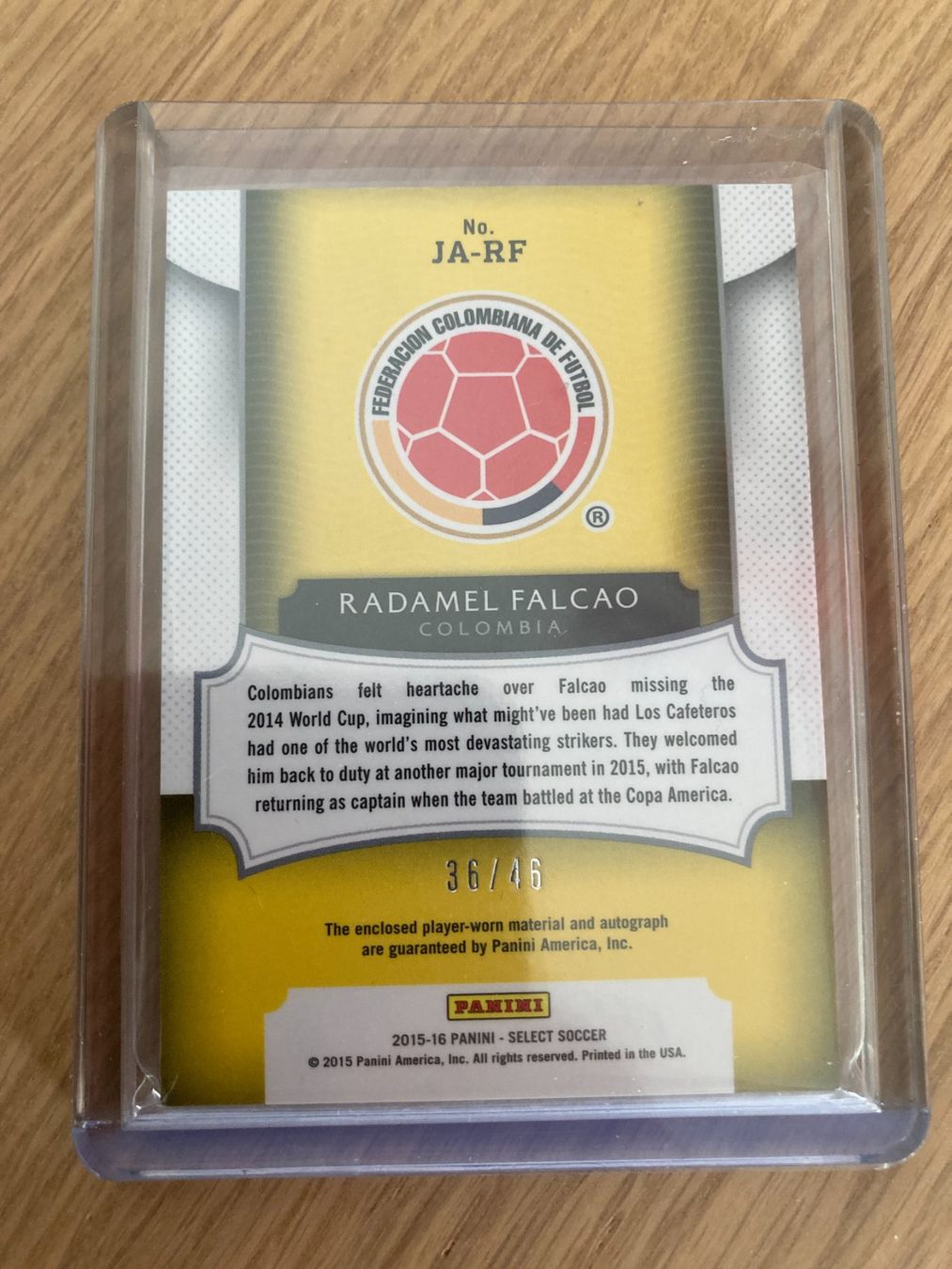 Panini Sammelbilder & Trading cards: Panini Select 2015-2016 - Radamel Falcao Patch-Auto /46 – Neu (gemäss Beschreibung) aus La Tour-de-Peilz von Tyalos_Cards 1