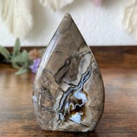 ✲ Vulcan Achat Tropfen Freiform ✲ 84g / 82mm Agate Flamme